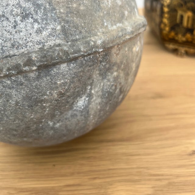 Large Antique Metal Fishing Float For Sale - Image 4 of 6