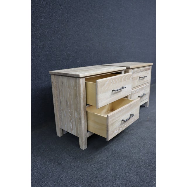 Pair of Contemporary Solid White Oak Nightstands by Vaughan-Bassett For Sale - Image 10 of 15