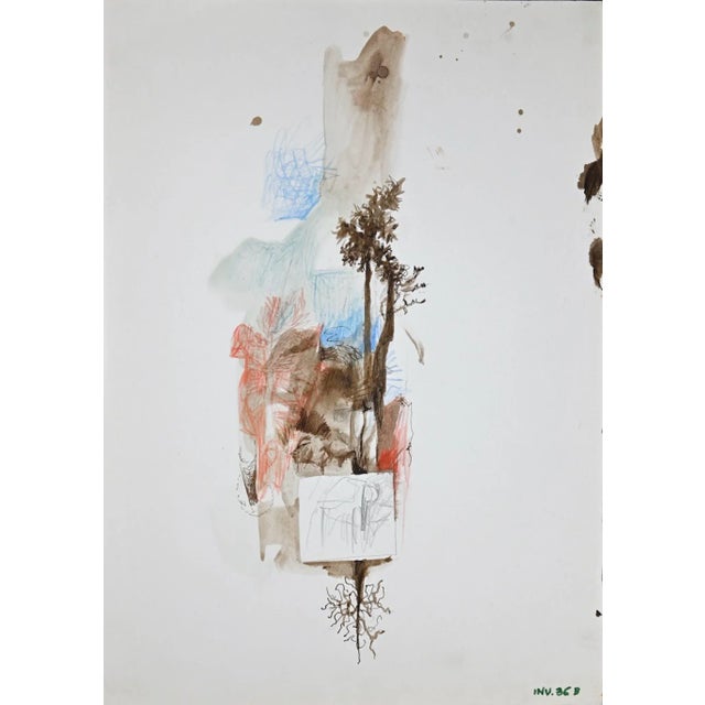 'Abstract Tree'' is an original Contemporary artwork realized in the 1970s by Leo Guida. Mixed Media. Watercolors, pastel,...