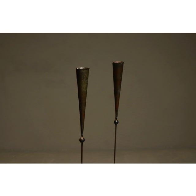Copper Brutalist Copper Candleholders by Pieter Spruyt, 1980s, Set of 2 For Sale - Image 8 of 9