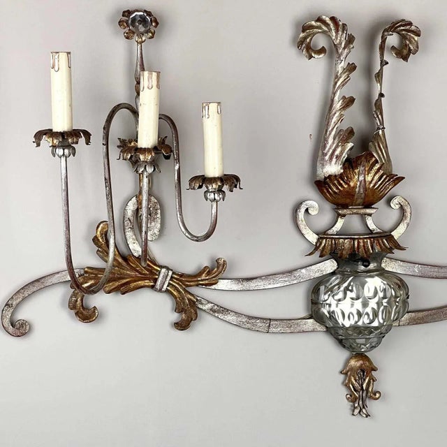 Large Silver Gilt Wall Light from Banci Firenze, 1960s For Sale - Image 4 of 7