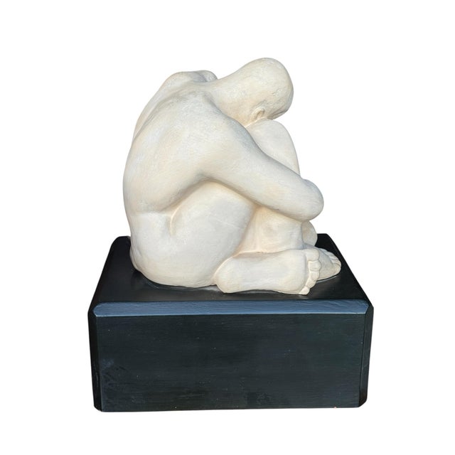 Wood Mid 20th Century Seated Figure Terra Cotta by Eleanor E. Sharp For Sale - Image 7 of 12