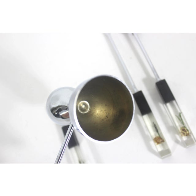 Chrome Mid Century Lucite & Steel Chrome Bar Tool Set With Pearls Seaweed and Shells - 4 Pieces For Sale - Image 8 of 8