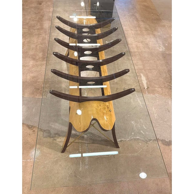 Carlo Mollino Design Midcentury Modern Italian Vertebrae Sculptural Dining Table For Sale In Dallas - Image 6 of 12