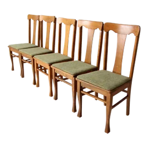Mid Century Fiddleback Chairs Set 5