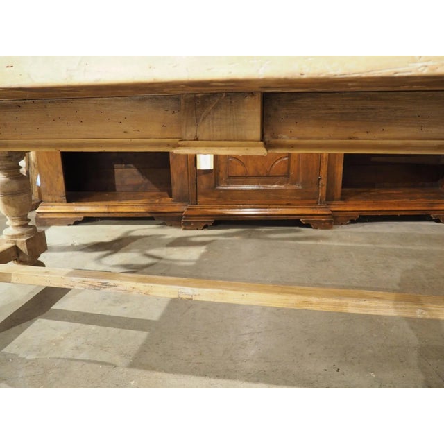 19th Century 2-Plank Walnut Baluster Dining Table From Italy For Sale - Image 14 of 18