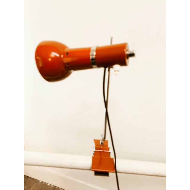 Clamp Light in Red Metal For Sale - Image 12 of 18