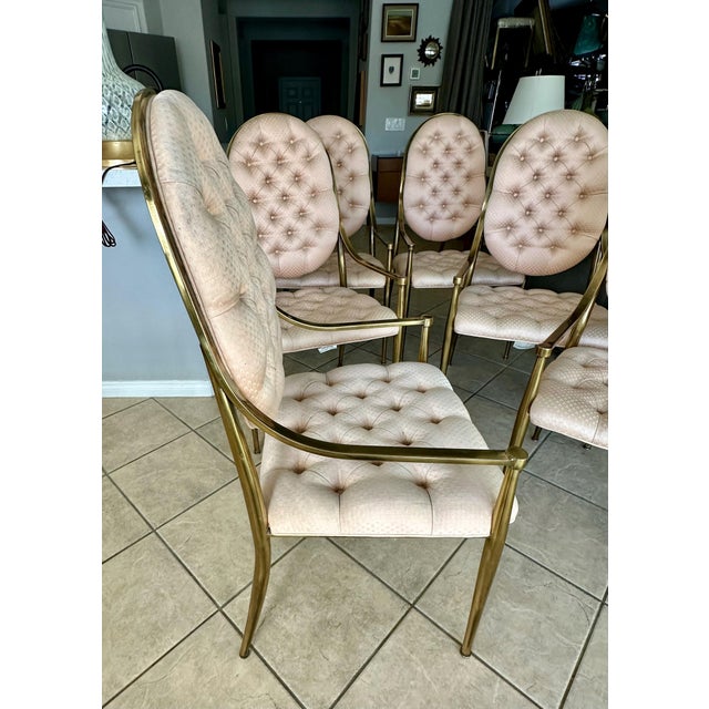 Set 6 Brass Dining Armchairs by Mastercraft For Sale In Palm Springs - Image 6 of 17