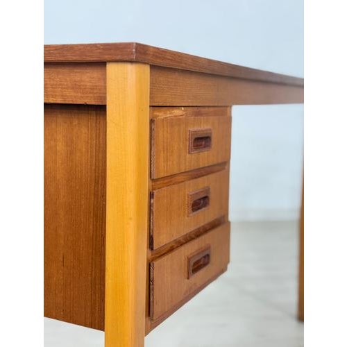 Wood Vintage Danish Desk in Teak For Sale - Image 7 of 14
