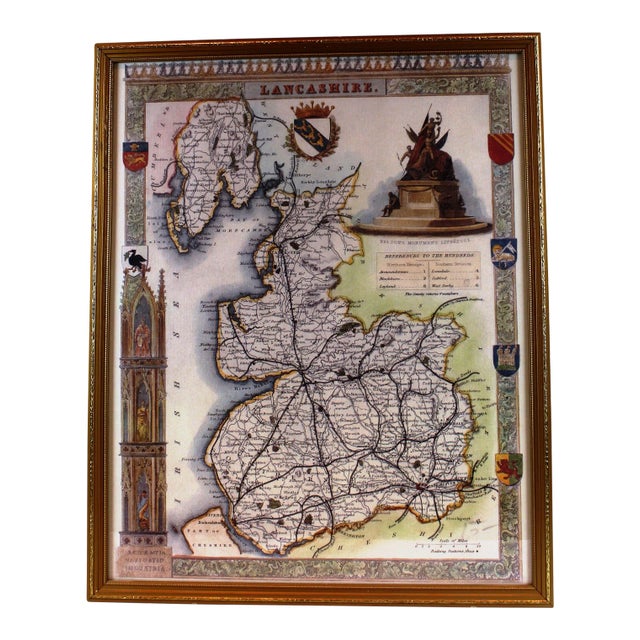 Pasargad N Y Lancashire Map Print For Sale