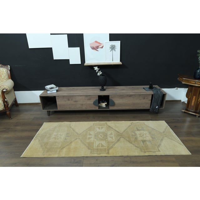 1970s Vintage Turkish Handmade Wool & Cotton Orange Runner Rug For Sale - Image 4 of 11