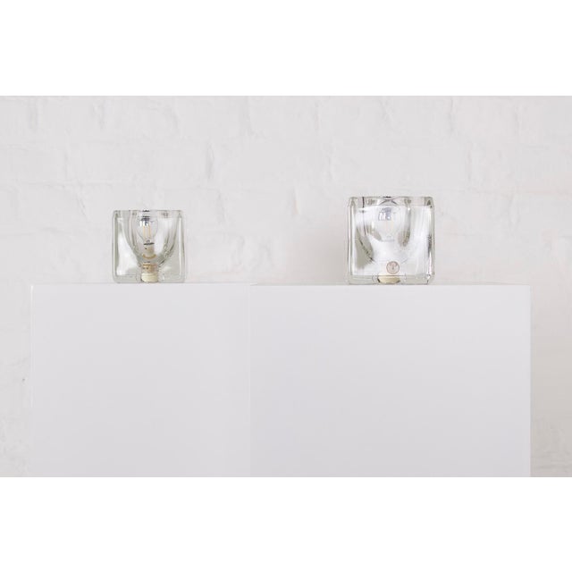 1970s Glass Ice Cube Lamps, 1970s, Set of 2 For Sale - Image 5 of 8