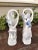 1920s Pair 1920s Erphila Blue & White Porcelain Farmers With Large Basket Bud Vases on Wheelbarrows For Sale - Image 5 of 10