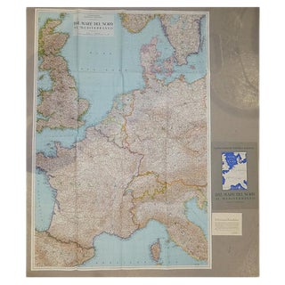 Opera Cartographic Mirabile Card from North Sea to the Mediterranean and Ethnographic Europe from C. T. I. Milan, Italy, 1939, Set of 3 For Sale