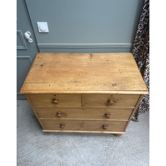 English Pine Chest of Drawers, 1920s For Sale - Image 10 of 14