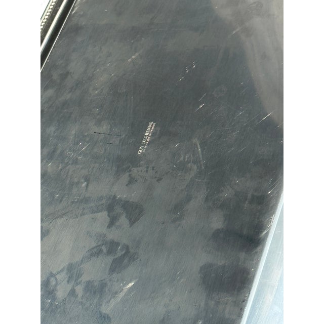 Classic Silver Tray with Pearl Stripe Frieze, 1980s For Sale - Image 9 of 18