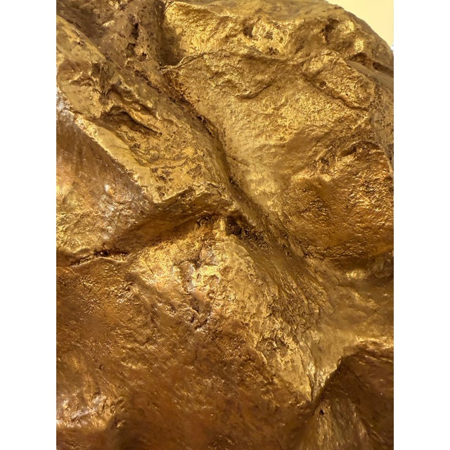 Custom Gold Painted Resin Cave Rock Mirror For Sale - Image 12 of 12