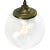 Vintage Dutch Bubble Glass & Brass Globe Pendant Lamp For Sale - Image 4 of 7