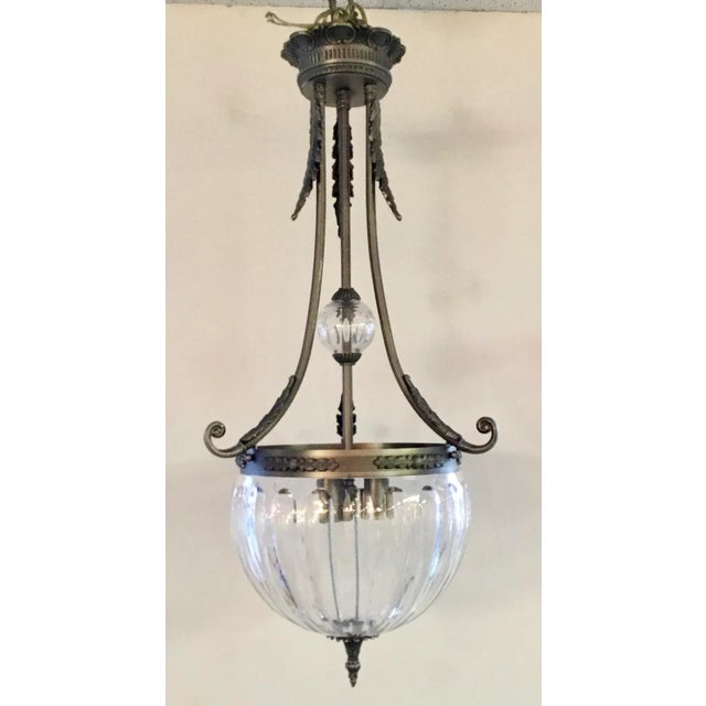 Myran Allan Luxury Lighting Traditional Satin Bronze and Cut Crystal Pendant Light For Sale In Atlanta - Image 6 of 6