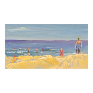 Beach, Gouache on Paper, Framed For Sale