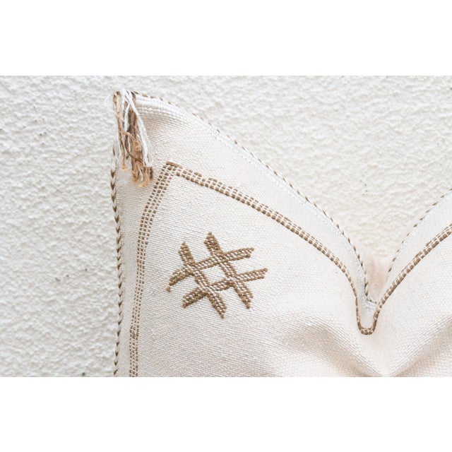 1990s Kasbah Sand Silk Rug Pillow For Sale - Image 5 of 8