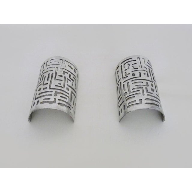 1990s Vintage Aluminum Wall Lights, 1990s, Set of 2 For Sale - Image 5 of 7