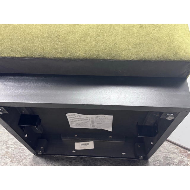 Williams-Sonoma Garbo Olive Green Velvet Curved Banquet, Set of Two For Sale - Image 10 of 12