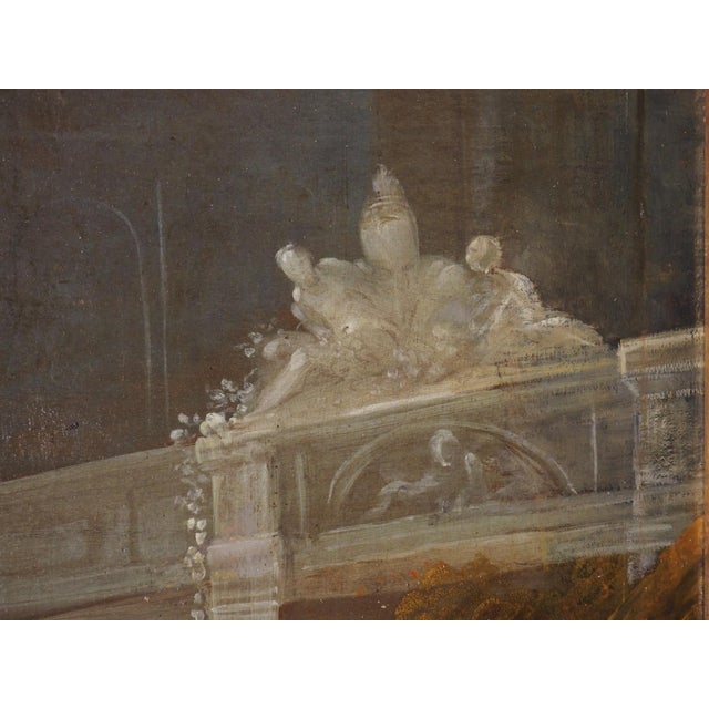 A Rare and Monumental 18th Century Italianate Landscape Oil on Canvas by Dutch Old Master W. Troost the Elder (1684-1752) For Sale - Image 16 of 18