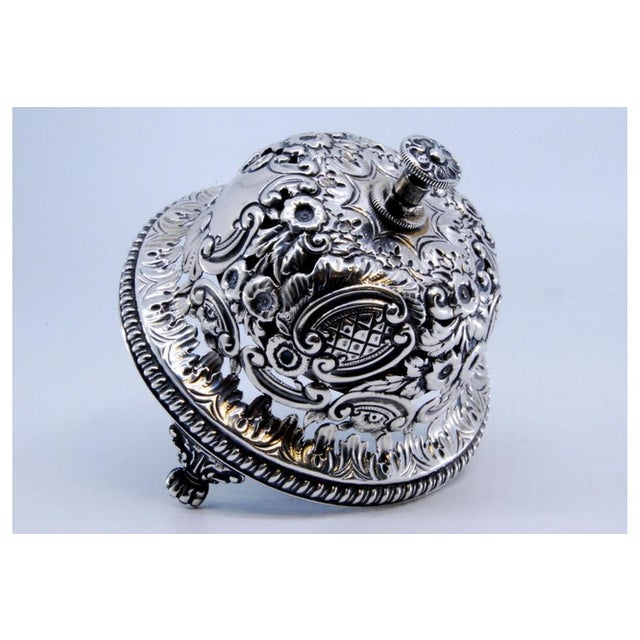 Victorian Silver Bell with Corded Base, Shells, Garland and Zoomorphic Feet For Sale - Image 4 of 10
