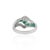 Contemporary Contemporary Emerald and Diamond Bypass Ribbon Ring for Women, Size 7.5 For Sale - Image 3 of 13