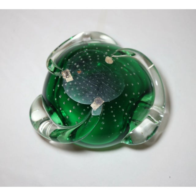 Share Vintage Hand Blown Murano Control Bubble Art Glass Cigarette Cigar Ashtray Italy For Sale - Image 11 of 12