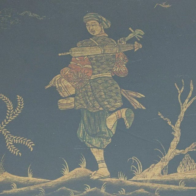 Chinese Ebonized and Painted Low Table For Sale - Image 4 of 8