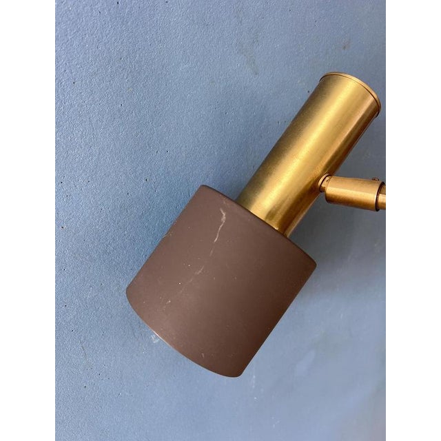 Vintage Space Age Floor Lamp in Brass and Metal from Dijkstra For Sale - Image 11 of 13