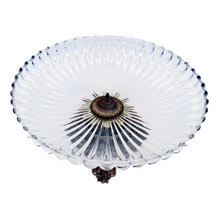 French Belle Epoque Glass and Silver-Plated Centrepiece Tazza, 1900s For Sale