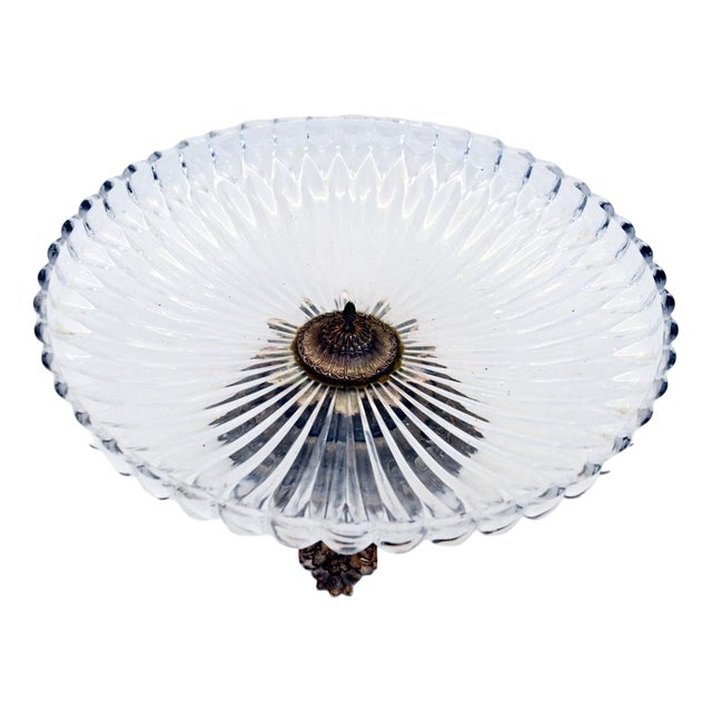 French Belle Epoque Glass and Silver-Plated Centrepiece Tazza, 1900s For Sale