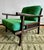 Ficks Reed Ficks Reed Lounge Chair With Ottoman C. 1960’s Very Good Condition Dark Wood Green Cushions For Sale - Image 4 of 12