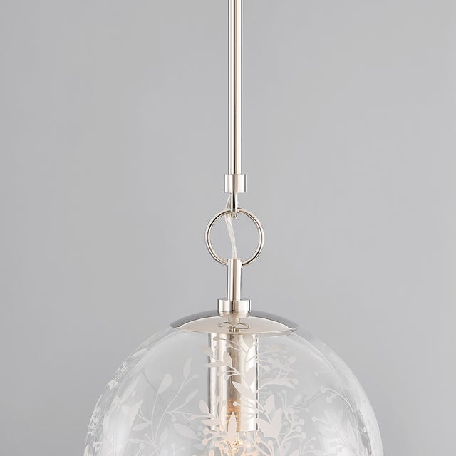 Contemporary Hudson Valley Lighting Belleville 10 in. 1 Light Pendant in Polished Nickel Finish For Sale - Image 3 of 4