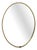 Large Vintage Minimalist Oval Mirror in Gold Brass Frame, 1975 For Sale