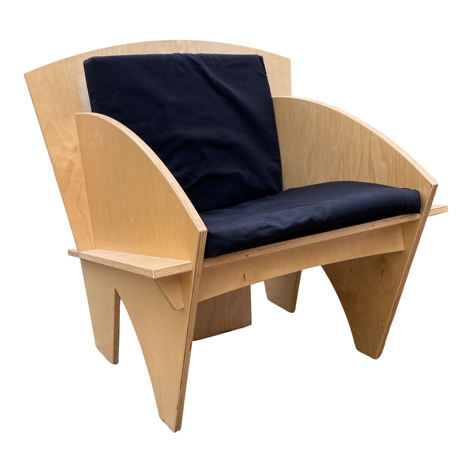 1980s Postmodern Plywood Puzzle Chair Chairish