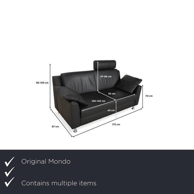 Modern Mondo 2-Seater Sofas in Leather, Set of 2 For Sale - Image 3 of 18