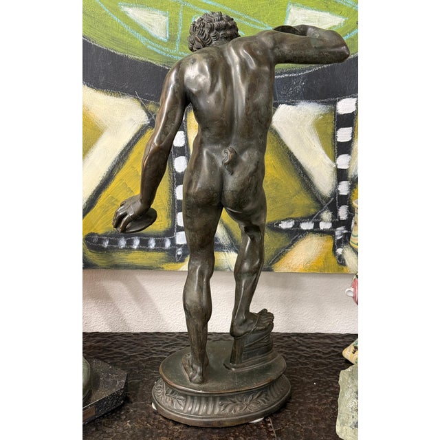 19th Century Grand Tour Neo Classical Bronze of Dancing Faun with Cymbals For Sale - Image 18 of 18