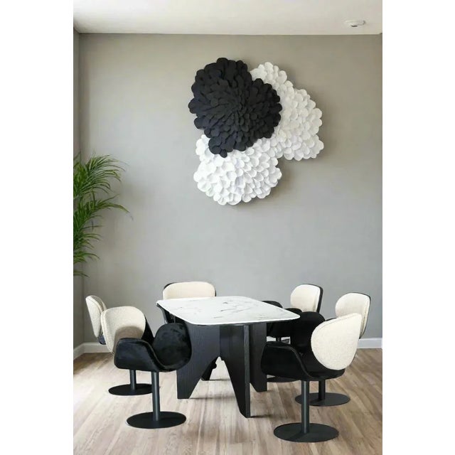 Contemporary Finneas Rectangular Dining Table in Black and White For Sale - Image 3 of 5