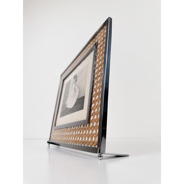 Picture Frame in Acrylic Glass, Cane Webbing and Chrome in the style of Christian Dior, 1970s For Sale - Image 10 of 18