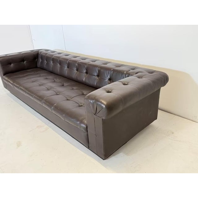 Brown Mid-Century Model 5407 Sofa in Leather attributed to Edward Wormley for Dunbar, 1960s For Sale - Image 8 of 18