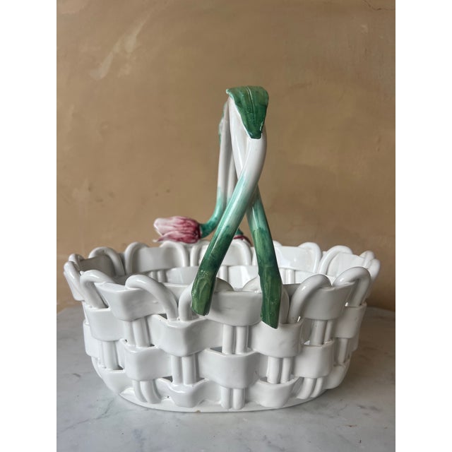 1990s Italian Ceramic Basket by Vietri For Sale - Image 5 of 10