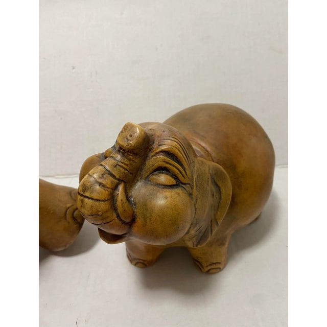Mid-Century Sarreid Ceramic Elephant Sculpture a Pair For Sale - Image 10 of 12