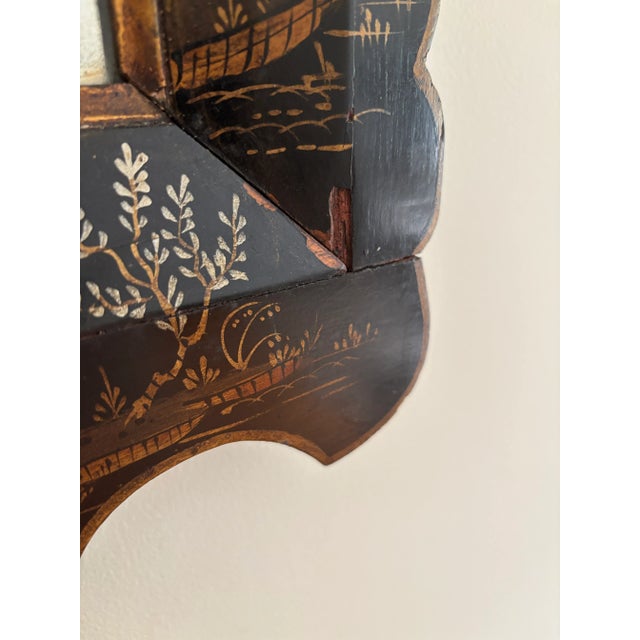 19th Century English Chinoiserie Lacquered Wall Mirror For Sale - Image 9 of 10