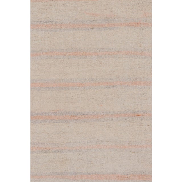 2010s Rug & Kilim’s Contemporary Turkish Runner Rug With Soft Beige and Cream Stripes For Sale - Image 5 of 9