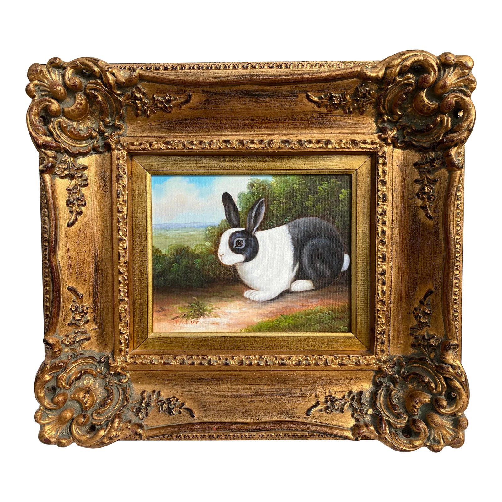 Dutch Rabbit Painting- Mid 20th Century | Chairish