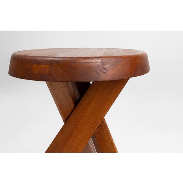 1970s Model S31 Stool in Elm Wood by Pierre Chapo, 1974 For Sale - Image 5 of 14